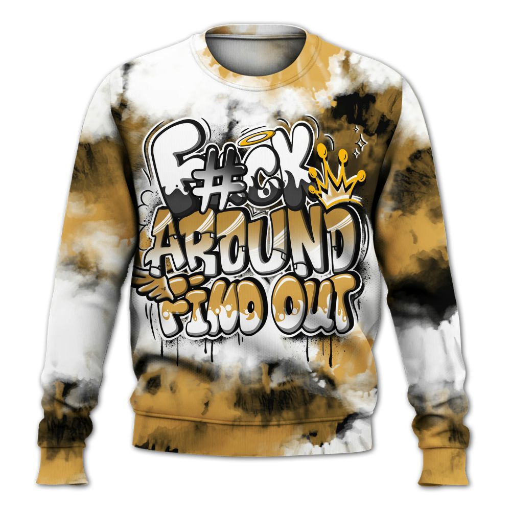 Sweatshirt To Match Low OG Rookie Of The Year 1s - Tie Dye FK Around Find Out All Over Print