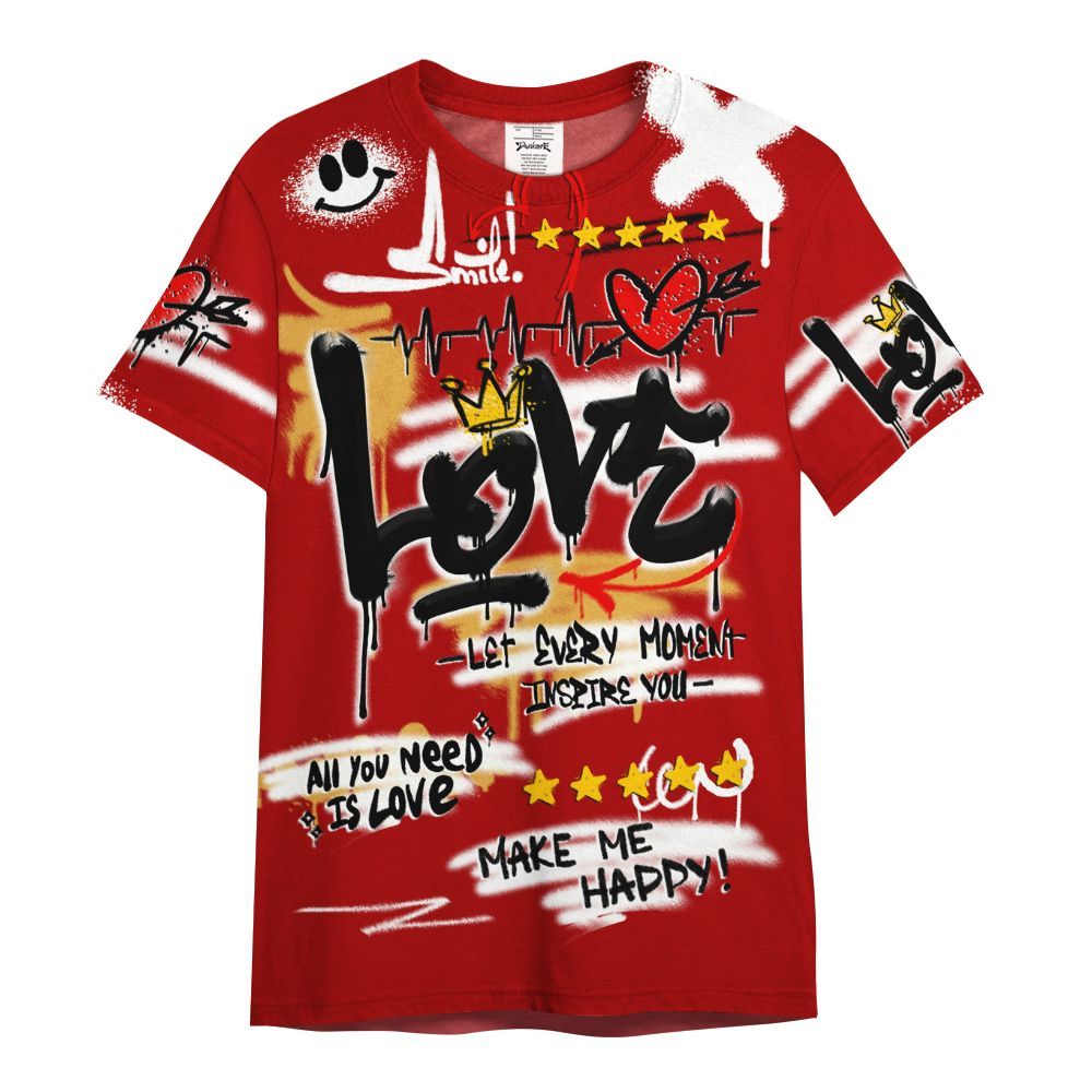 Shirt To Match OG Low Last Dance At The Garden 1s - Happy Love Beats Graffiti Streetwear All Over Print