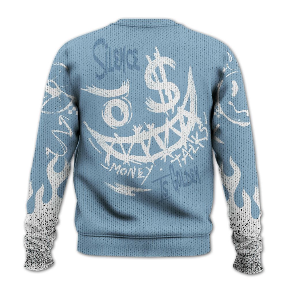 Knitted Sweater To Match High University Blue 1s - Mouth Burning Street Style