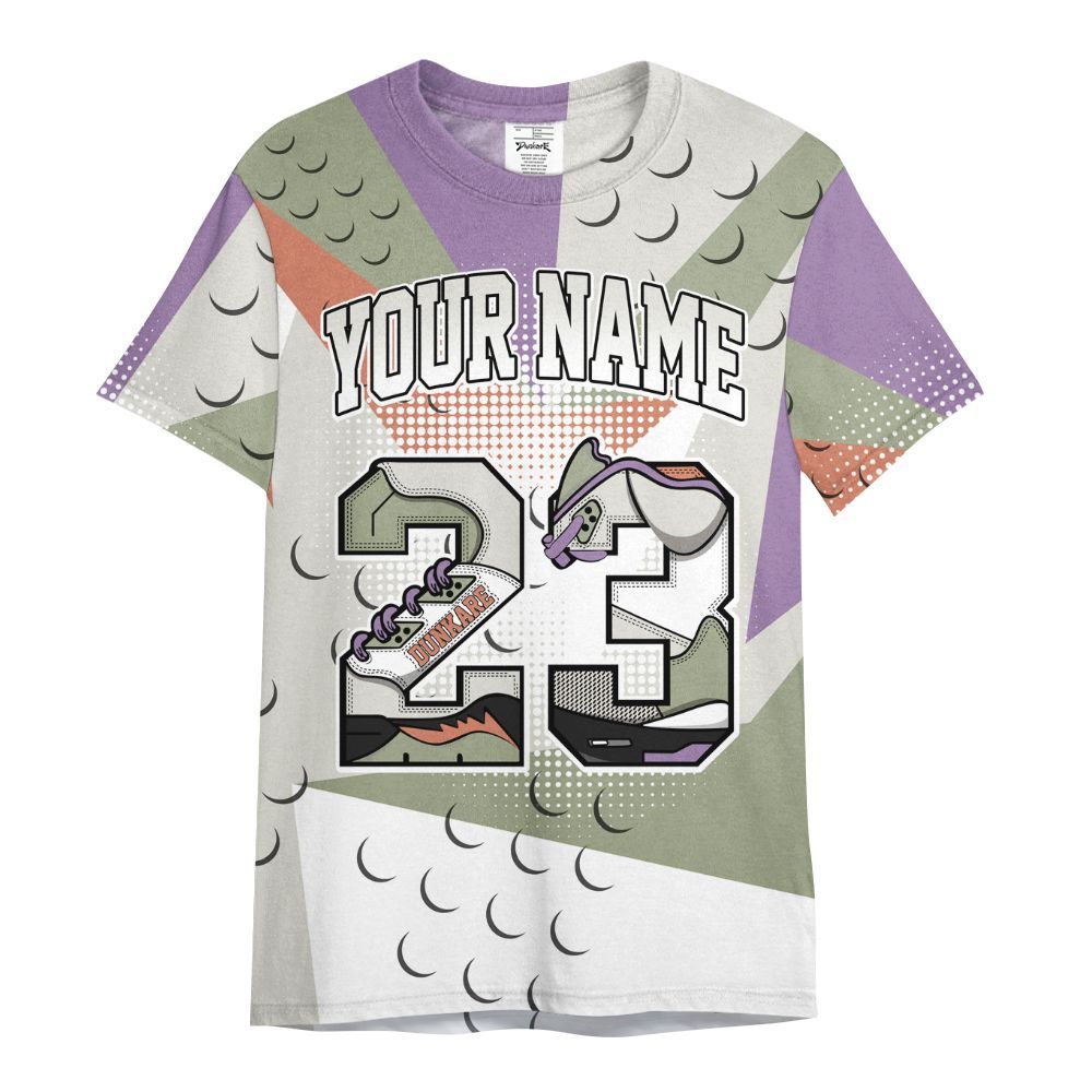 Shirt To Match Dunk Low Floral Swoosh 2025 - Poly Custom Name Number 23 5s All Over Print