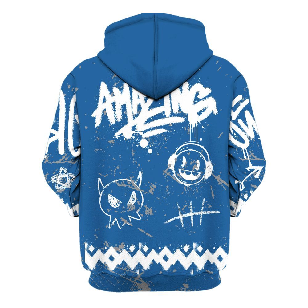 Hoodie To Match French Blue 13s - Friday Sneaker Crayon All Over Print