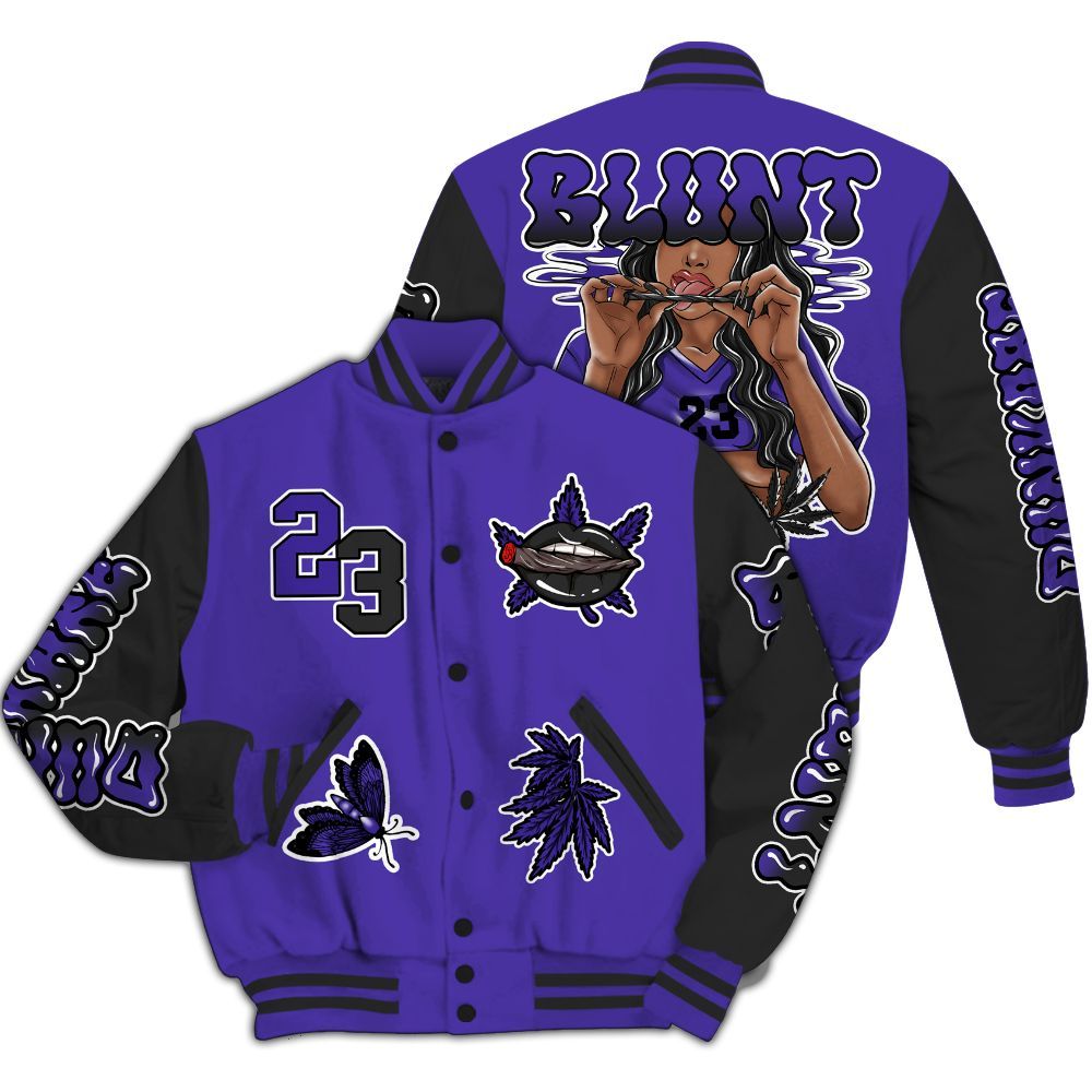 Varsity Jacket To Match Field Purple 12s - Bluntz Unique All Over Print