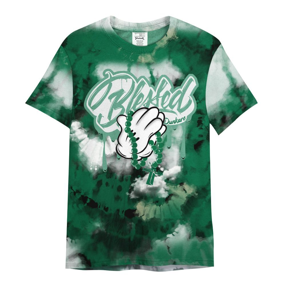 Shirt To Match Pine Green 4s - God Blessed Tie Dye All Over Print