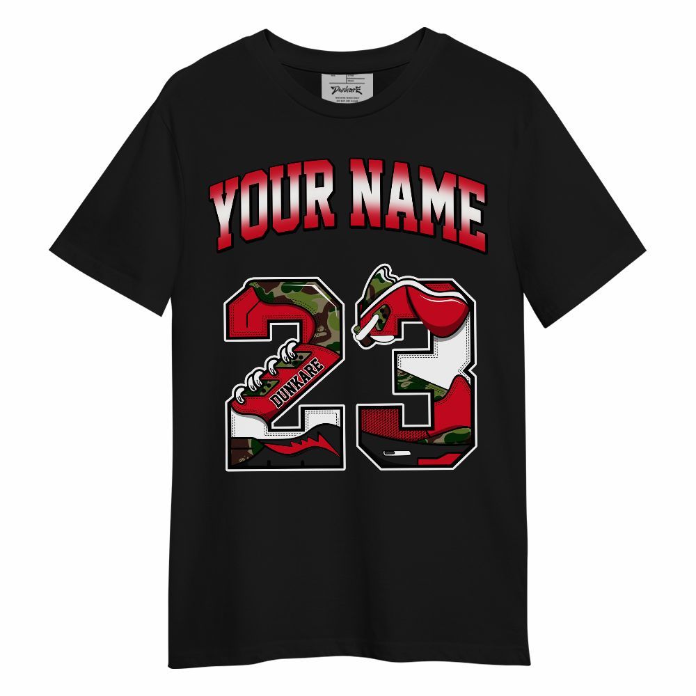 Shirt To Match Air Max 90 Duck Camo Red, Custom Name Number 23 5s Unisex Shirt