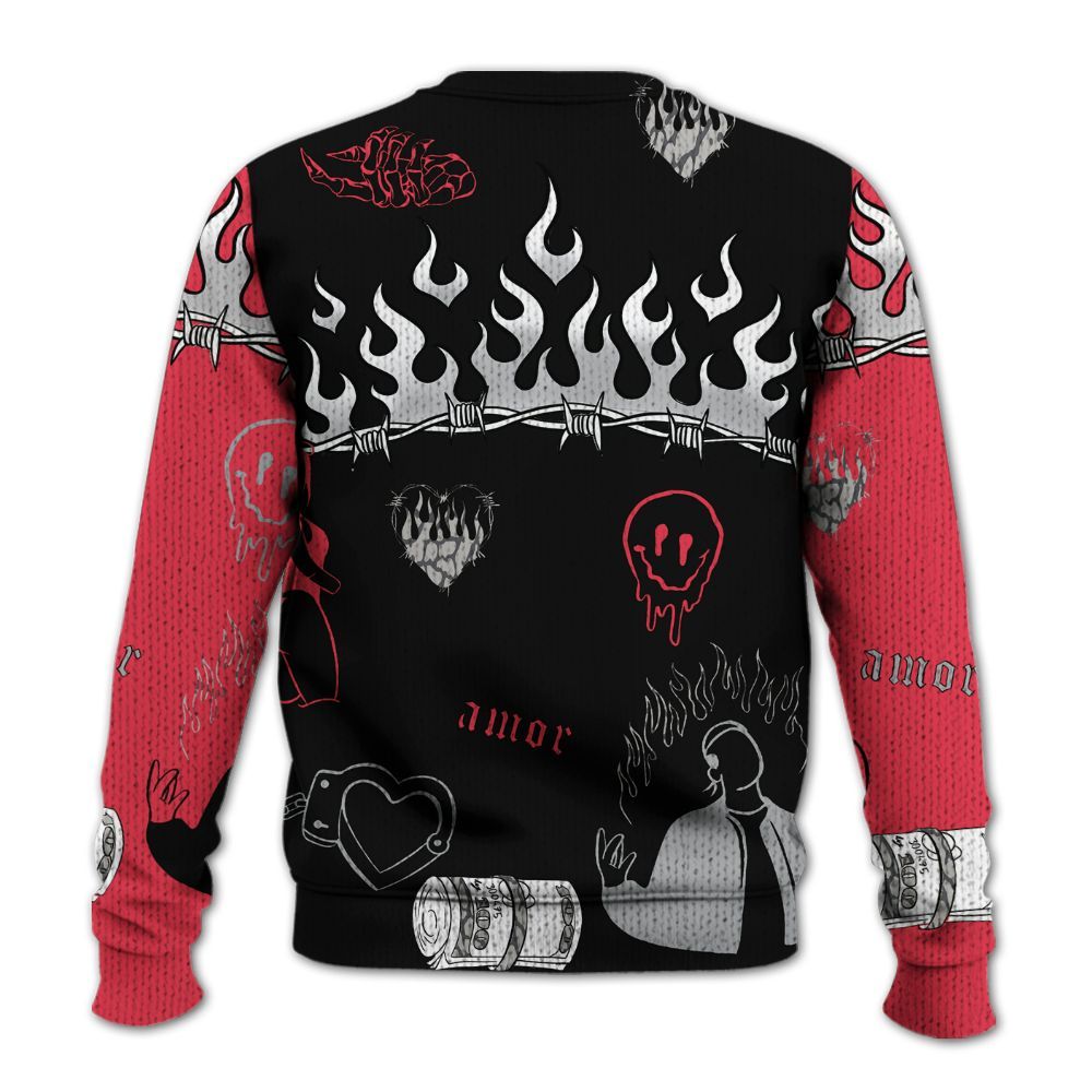 Knitted Sweater To Match Black Cement 3s - Snake Trust No One