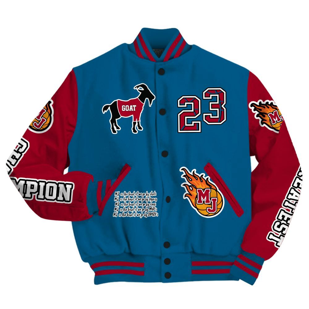 Varsity Jacket To Match GS Messy Room 4s - 23 G.0.A.T Jump Up Basketball All Over Print