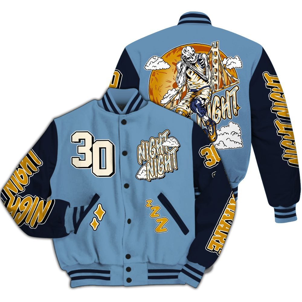 Varsity Jacket To Match High OG First In Flight 1s - Seeya Skeleton All Over Print