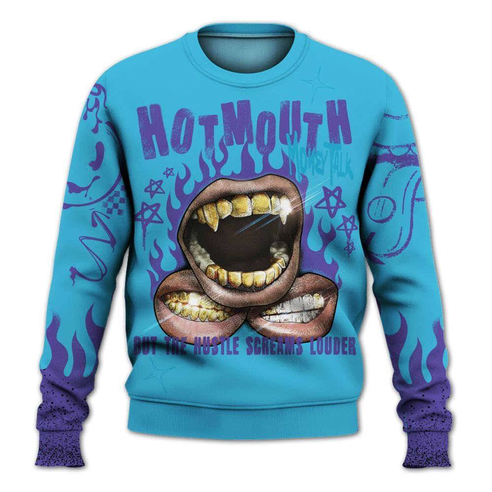 Sweatshirt To Match Retro Aqua 6s - Mouth Burning Street Style All Over Print
