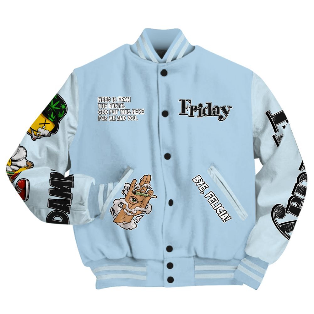 Varsity Jacket To Match Foamposite One Psychic Blue - Friday Sneaker Stress Style All Over Print