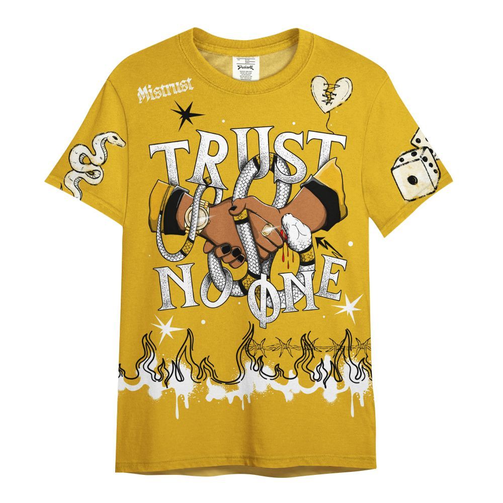 Shirt To Match Vivid Sulfur 4s - Trust No One Snake-Bite Doodle Crayon All Over Print