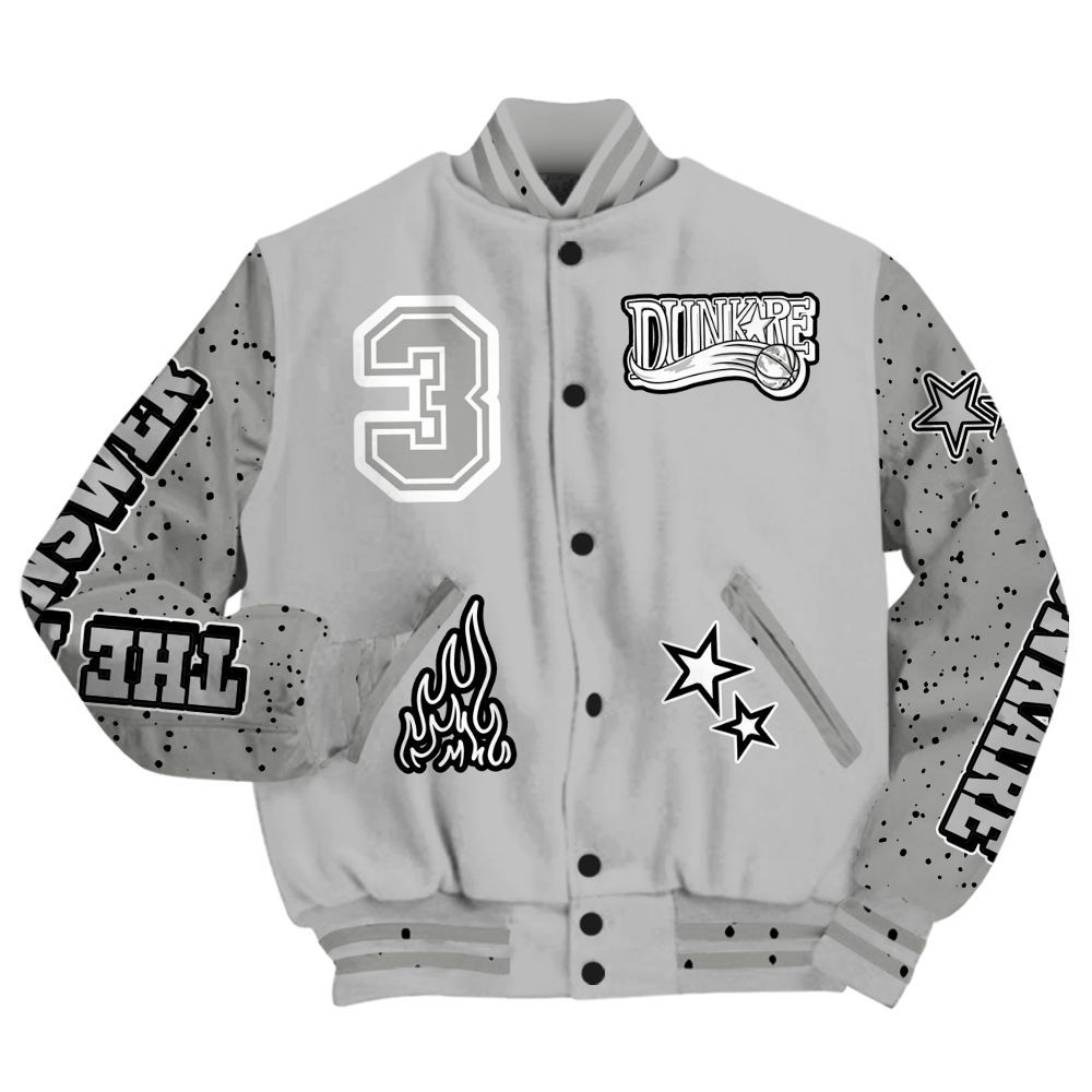 Varsity Jacket To Match Retro White Oreo 4s - Allen Answer Skeleton All Over Print