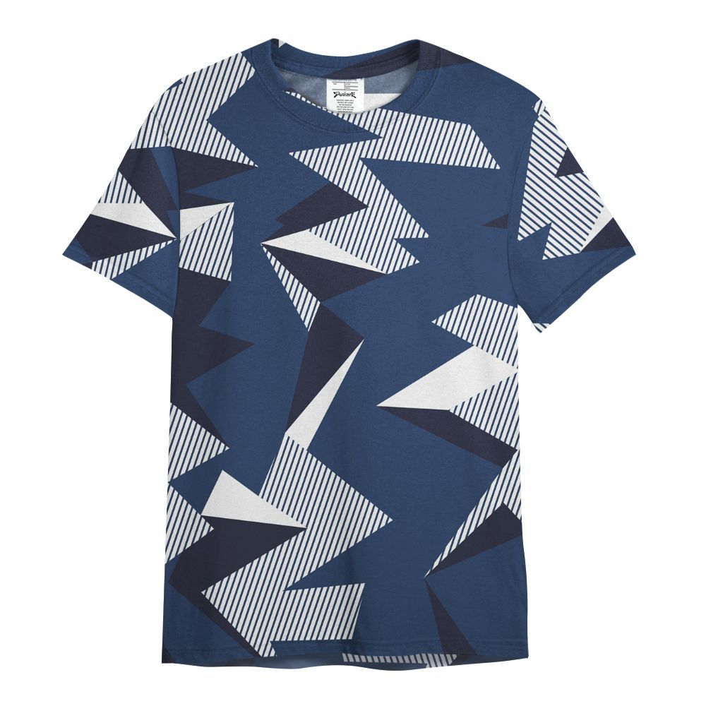 Shirt To Match Low 85 Metallic Blue 1s - Geometric Camouflage Pattern All Over Print