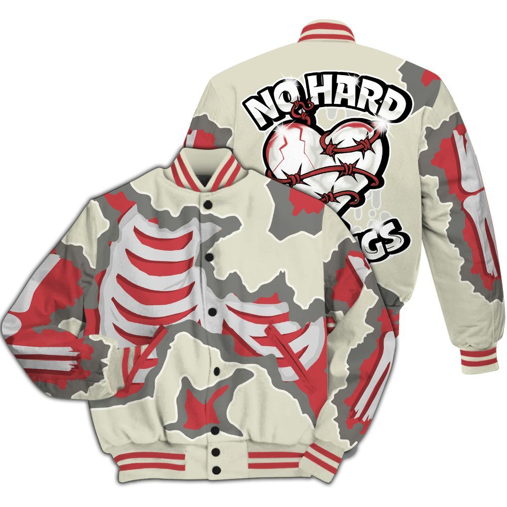 Varsity Jacket To Match Valentine's Day 2026 4s - Hard Feeling Graphic Heart Break All Over Print