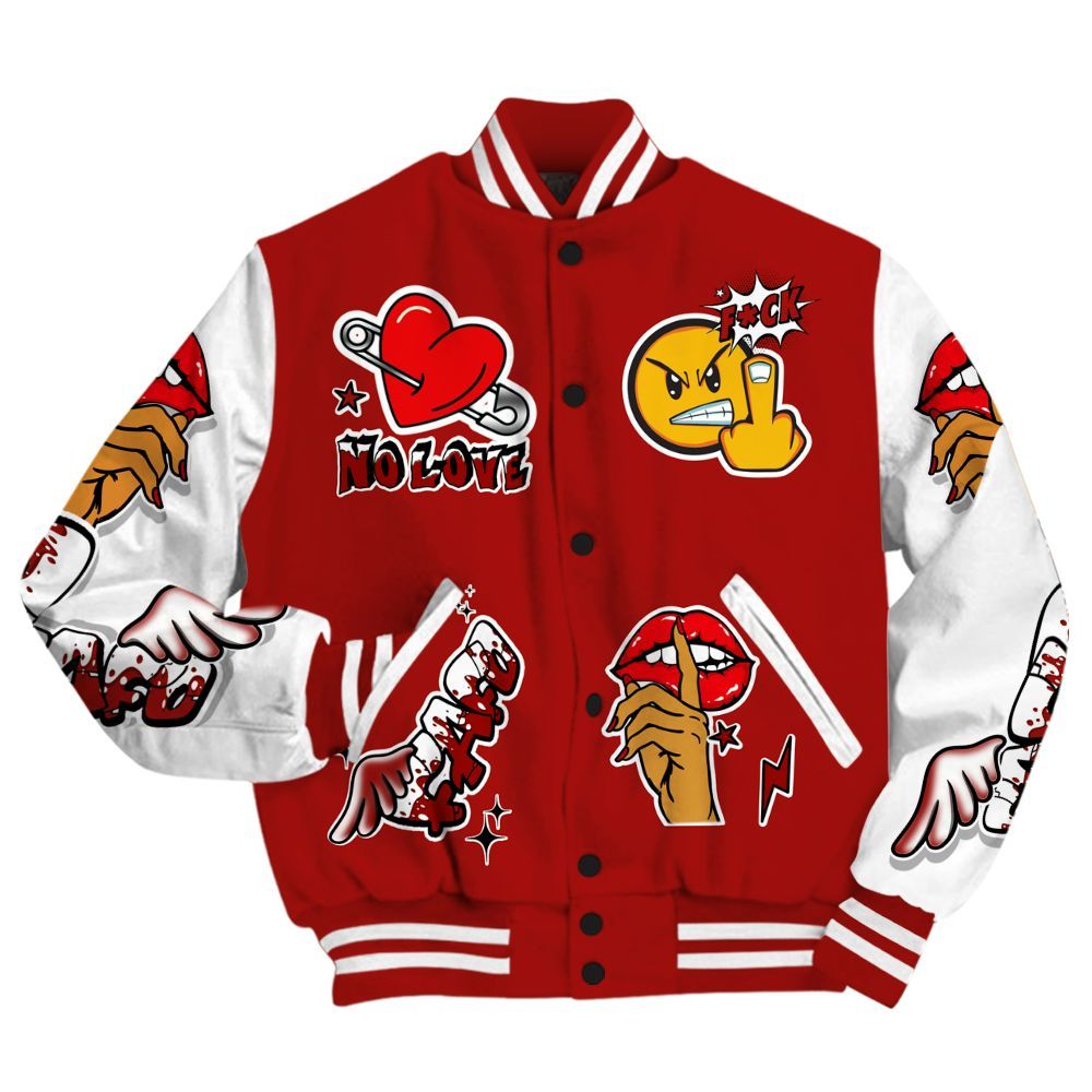 Varsity Jacket To Match High OG Varsity Red 1s - FK Around Find Out All Over Print