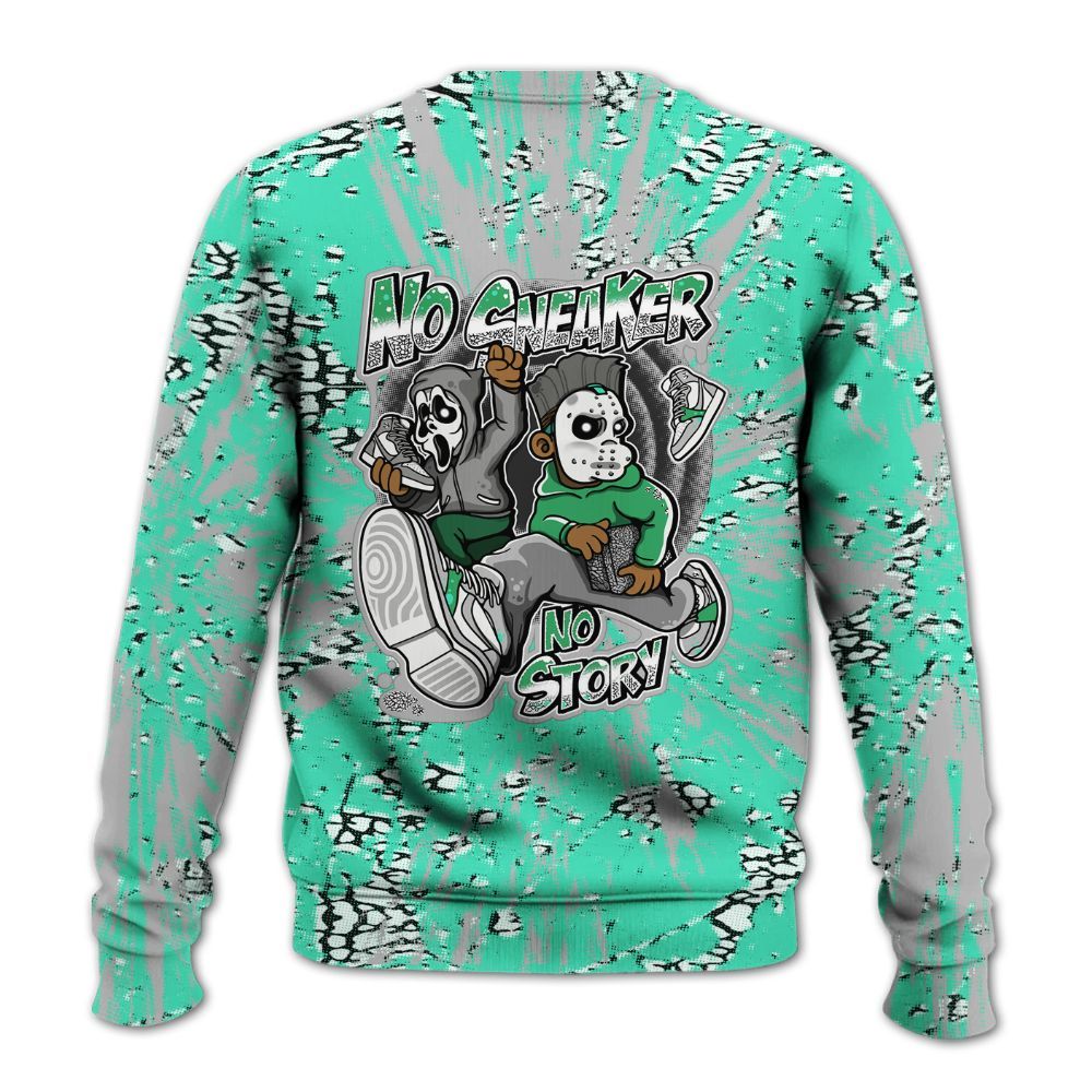 Sweatshirt To Match Black Green Glow 3s - Sneakers Make Story Graphic Luxury All Over Print