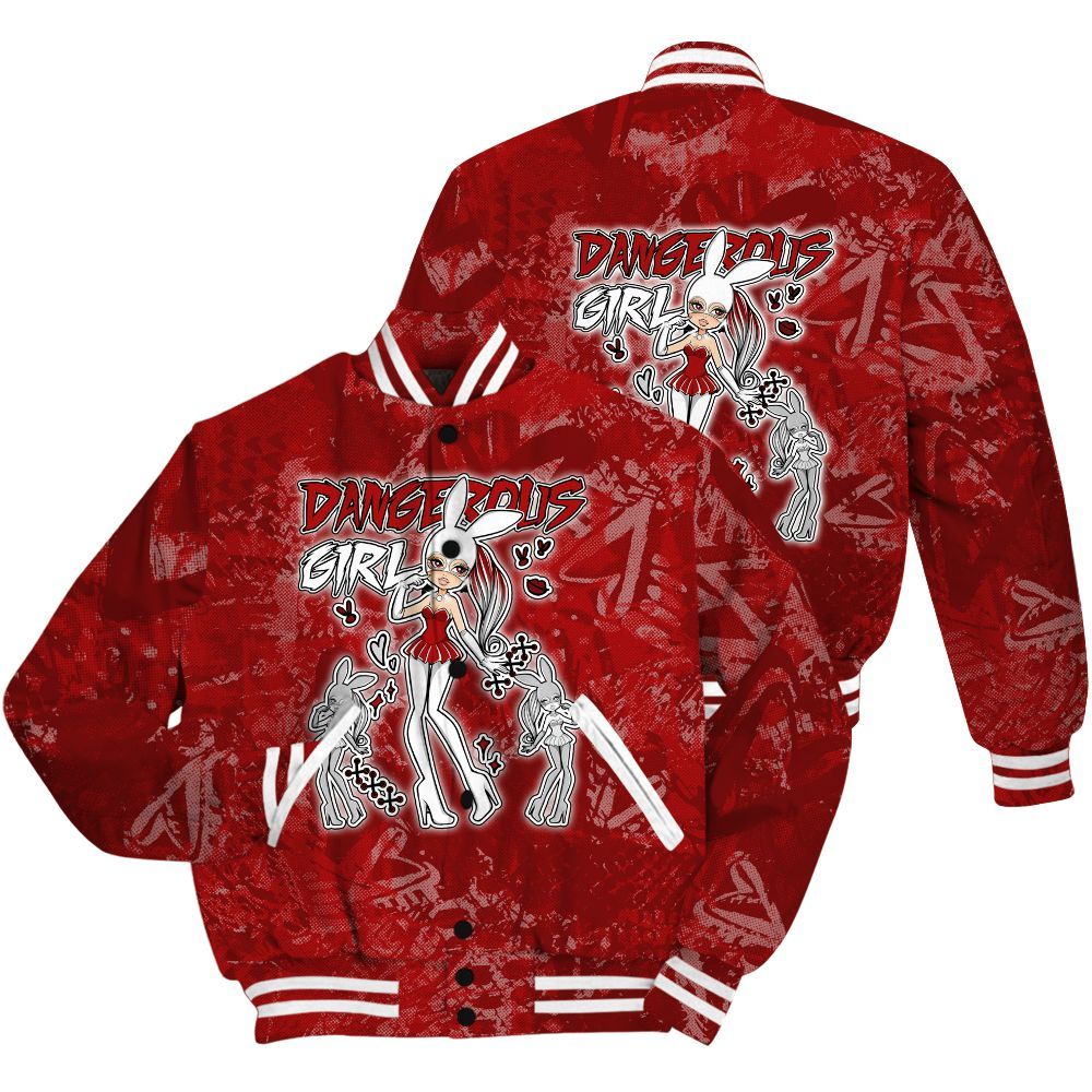 Varsity Jacket To Match Red Taxi 12s Shirt - Dangerous.Girl Heart Grunge All Over Print