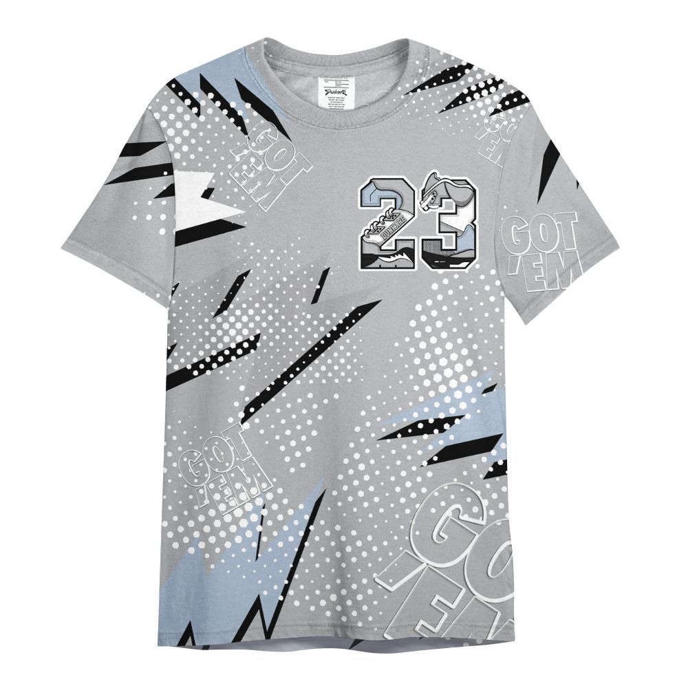 Shirt To Match Low OG Wolf Grey 1s - Custom Name Number 23 5s All Over Print