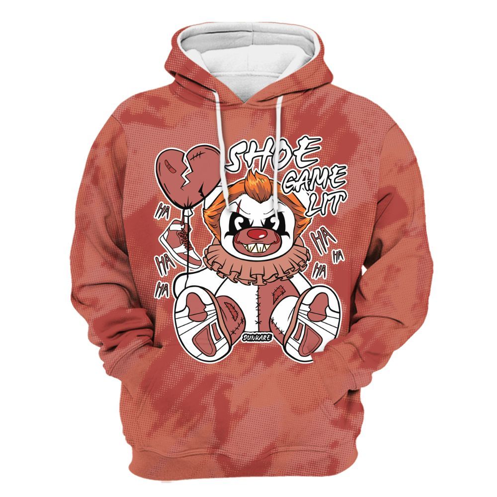 Hoodie To Match Dune Red 13s - Shoe Game Bear Abstract Halftone All Over Print