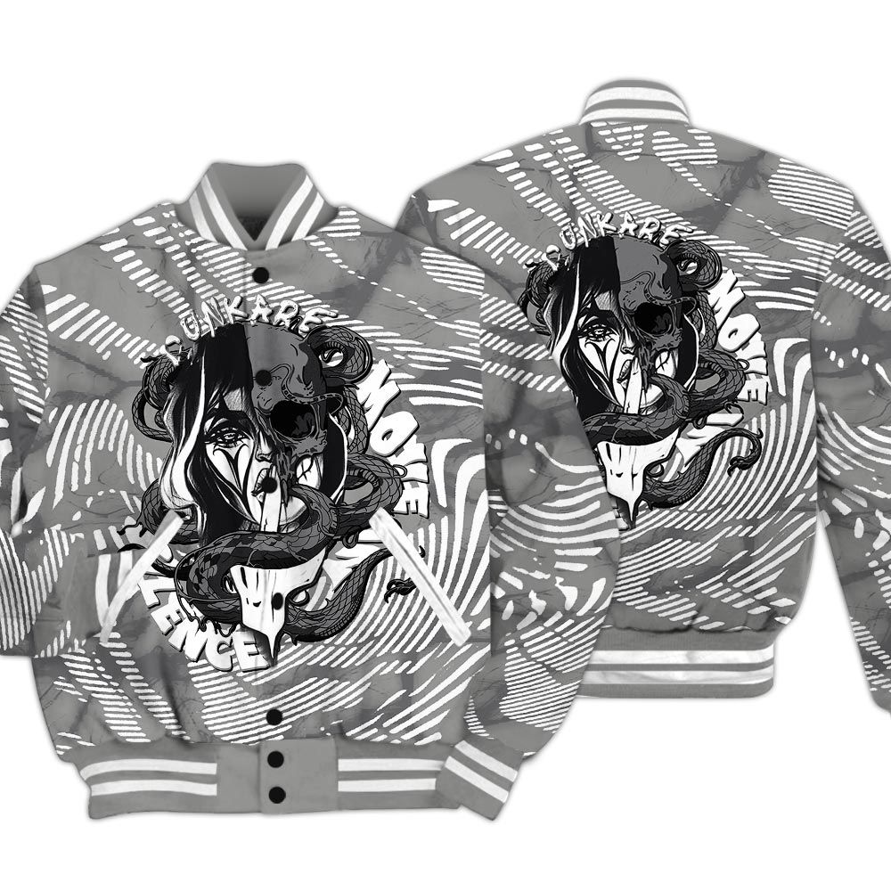 Varsity Jacket To Match Paris Cement Grey 4s - Move In Silence Fume Varsity Jacket Unisex