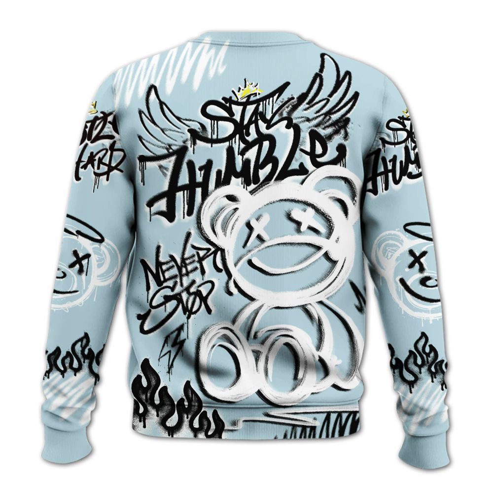 Sweatshirt To Match Mid Ice Blue 1s - Humble Drip Streetwear Graffity All Over Print