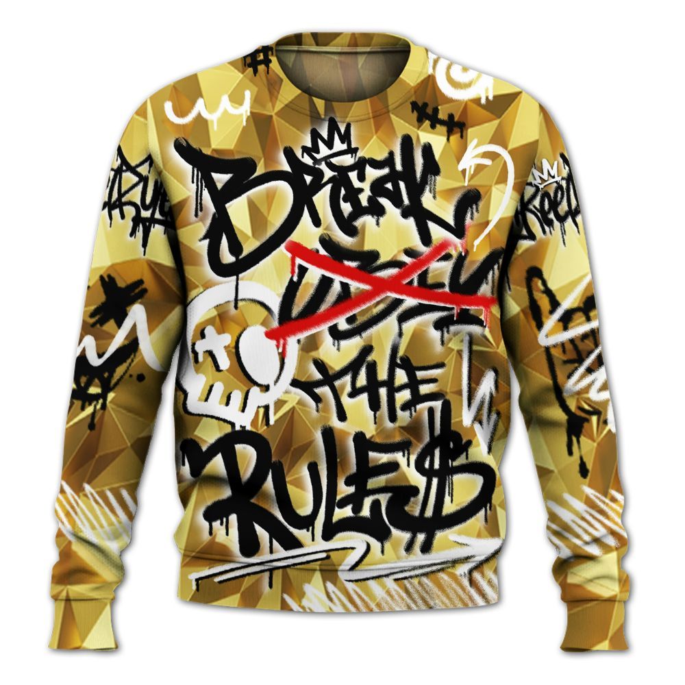 Sweatshirt To Match NET Gold 4s - Break Rules Streetwear All Over Print