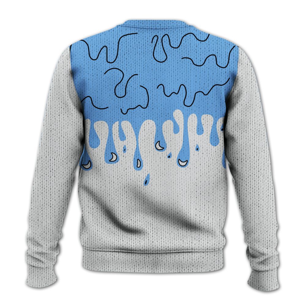 Knitted Sweater To Match University Blue 6s - Snake Trust No One Drip