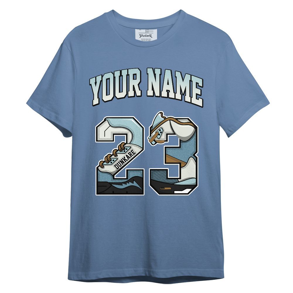 Shirt To Match Denim Worn Blue 2025 4s - Custom Name 23 5s Graphic