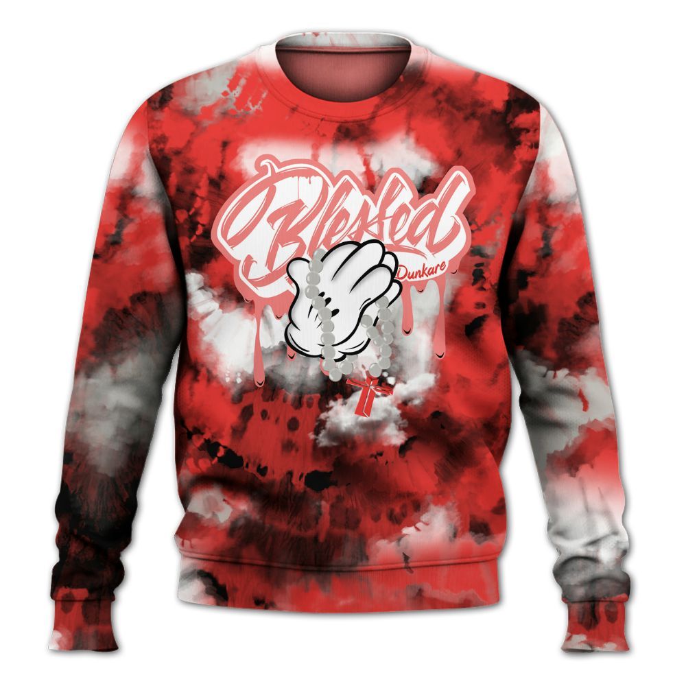 Sweatshirt To Match Vomero 5 Bright Crimson - God Blessed Tie Dye All Over Print