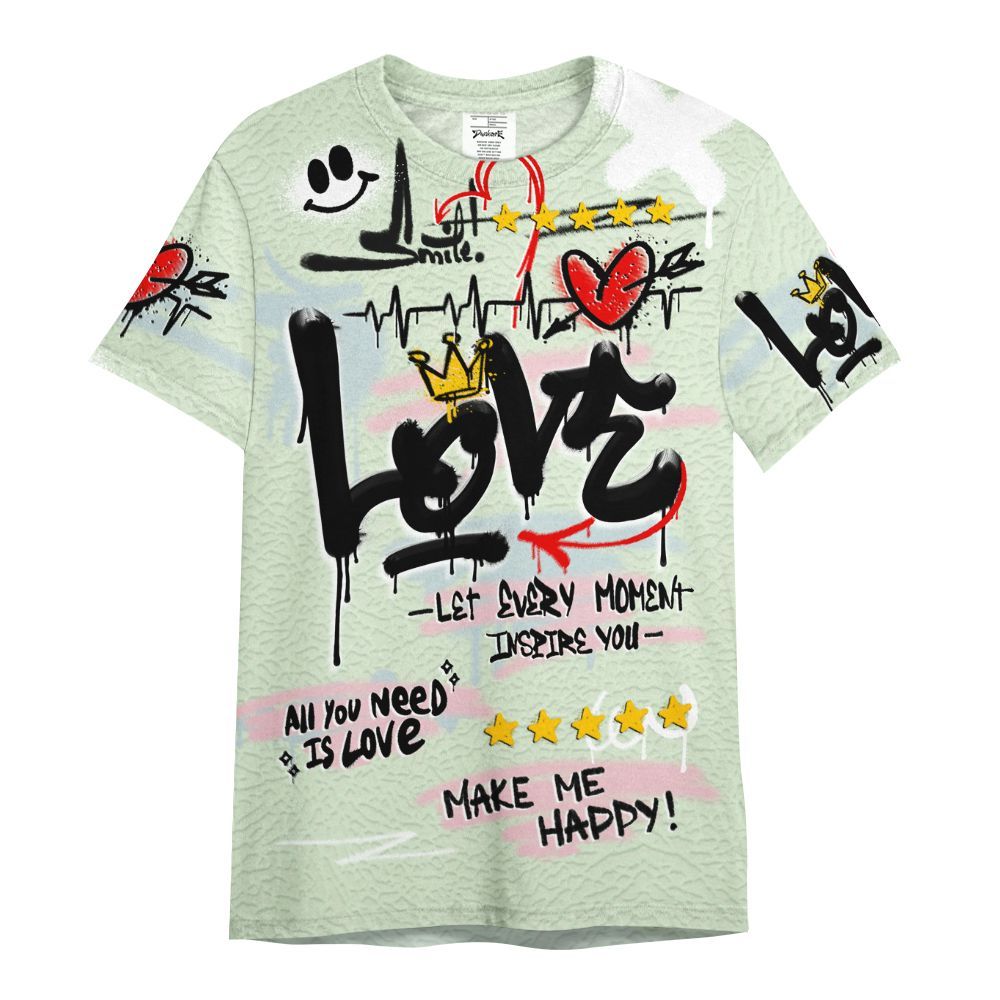 Shirt To Match Spring Is In The Air 3s - Happy Love Beats Graffiti Streetwear All Over Print