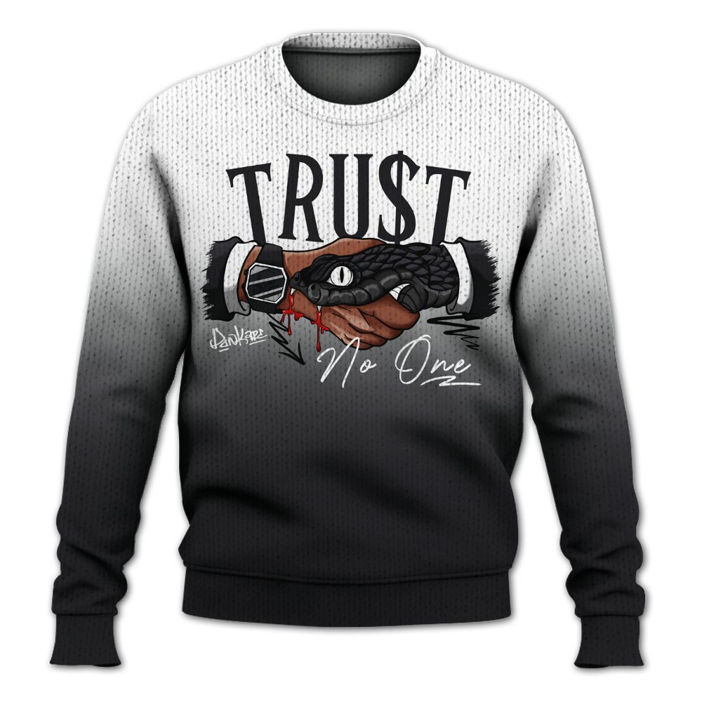 Knitted Sweater To Match White Thunder 4s - Snake Trust No One Drip