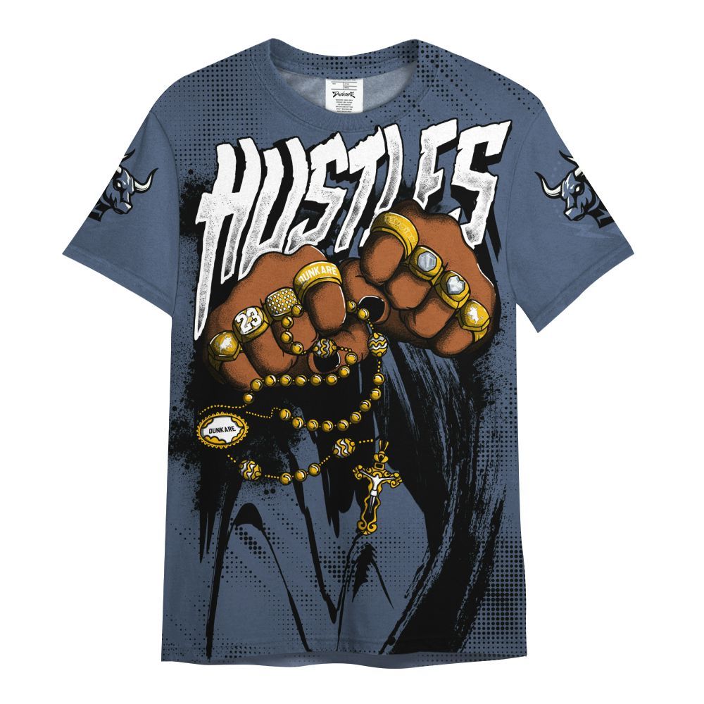 Shirt To Match Low Diffused Blue 11s - Hustle Make Money All Over Print