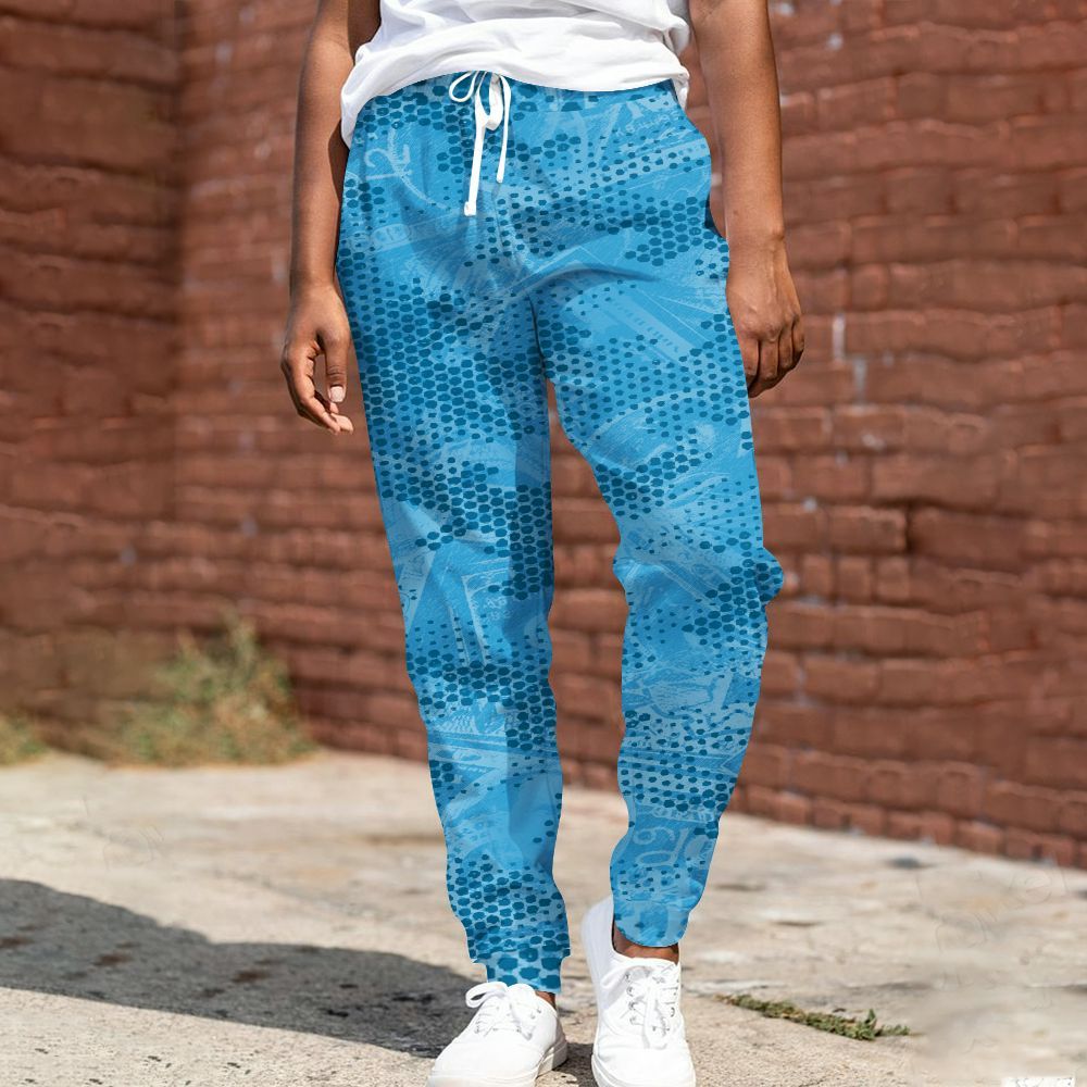 Sweatpant To Match Powder Blue 9s - Banknotes Art Graphic All Over Print