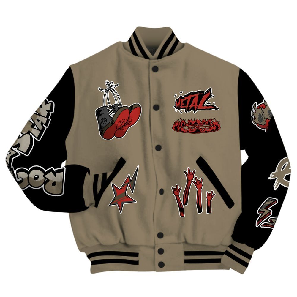 Varsity Jacket To Match Olive 9s - Punk Rock Raccoon All Over Print