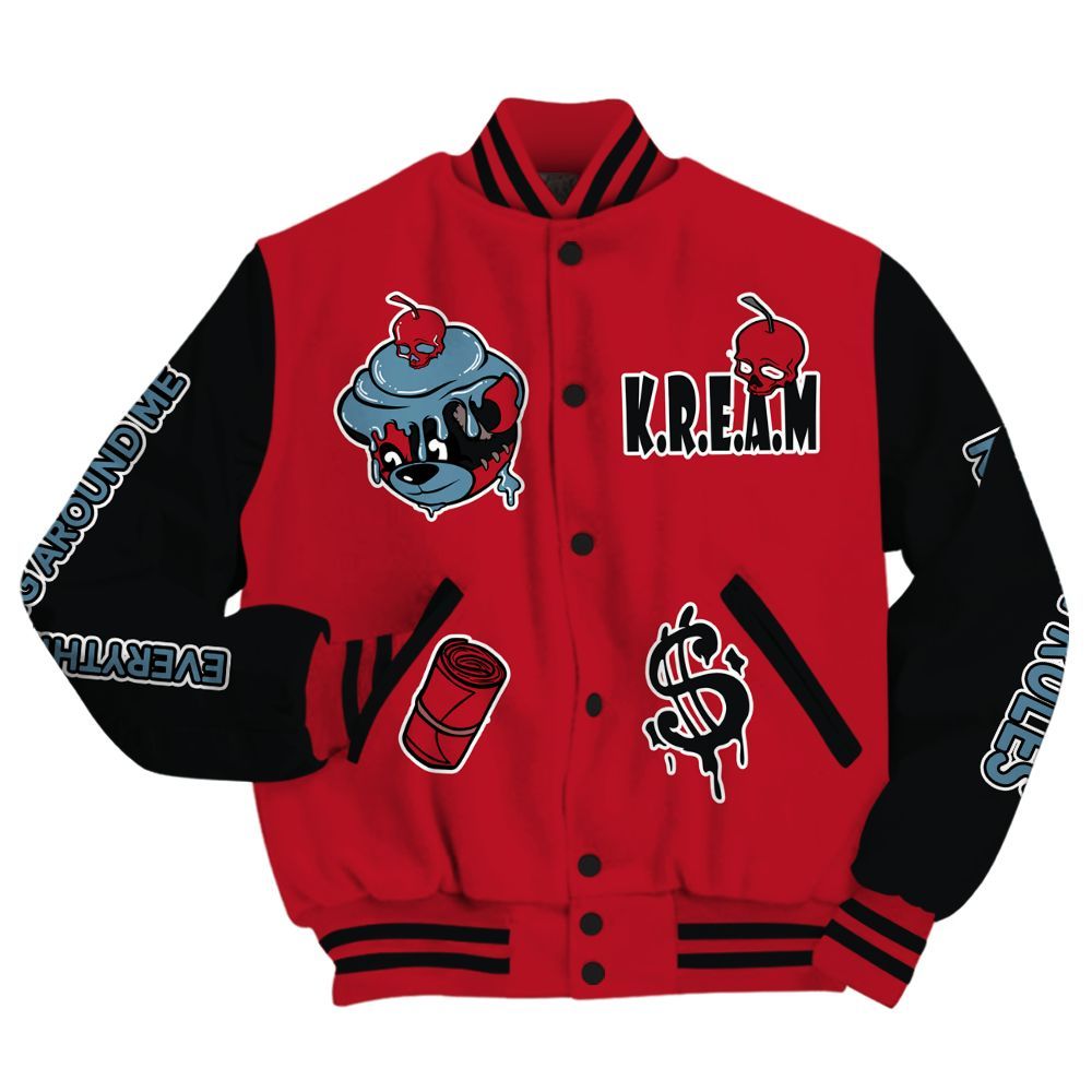 Varsity Jacket To Match Retro Raging Bull 5s - Loot Bear All Over Print