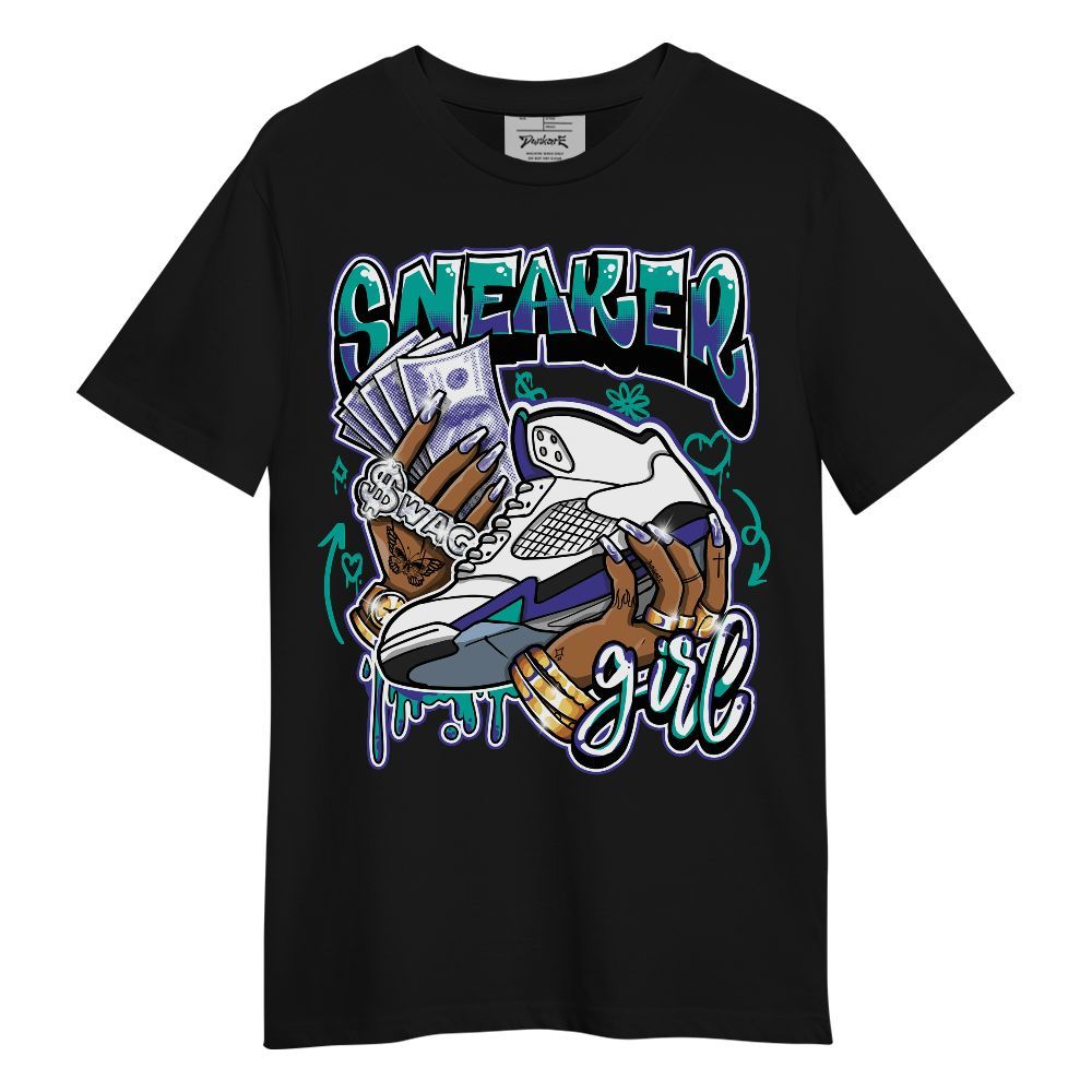 Shirt To Match Retro Grape 5s - Sneaker Girl Money Doodle Graphic