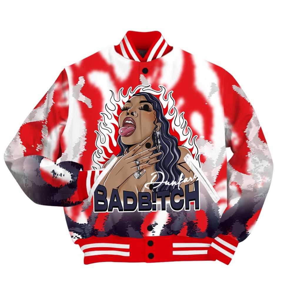 Varsity Jacket To Match Low OG Howard Bison 1s - Bad B!tch Burn Varsity Jacket Unisex