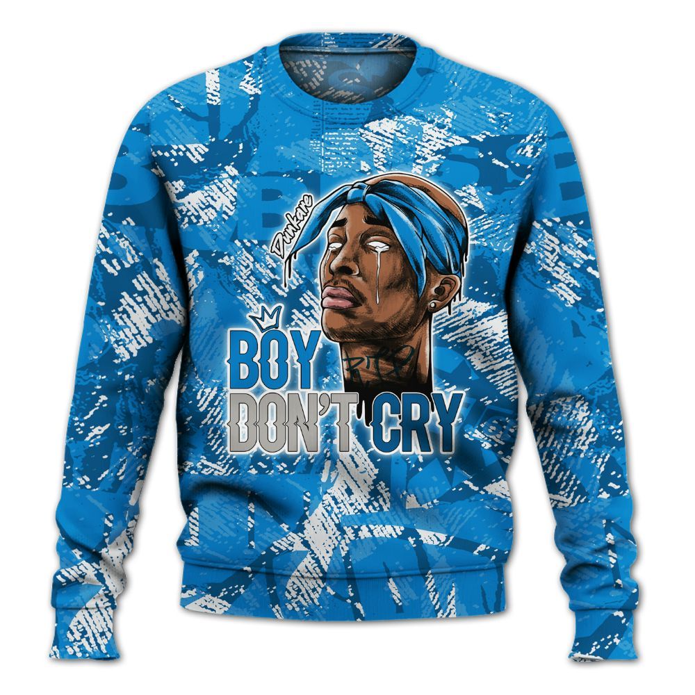 Sweatshirt To Match Industrial Blue 4s - Boiz Ain't Cry Unique Abstract All Over Print