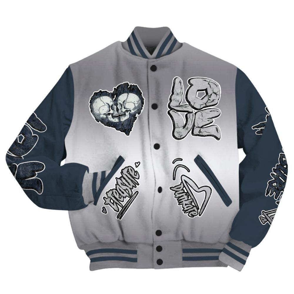Varsity Jacket To Match Air Max 1 Jacquemus Blue - Skull Bear All Over Print