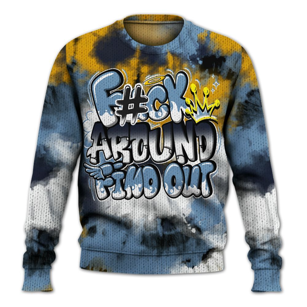 Knitted Sweater To Match High OG First In Flight 1s - Tie Dye FK Around Find Out