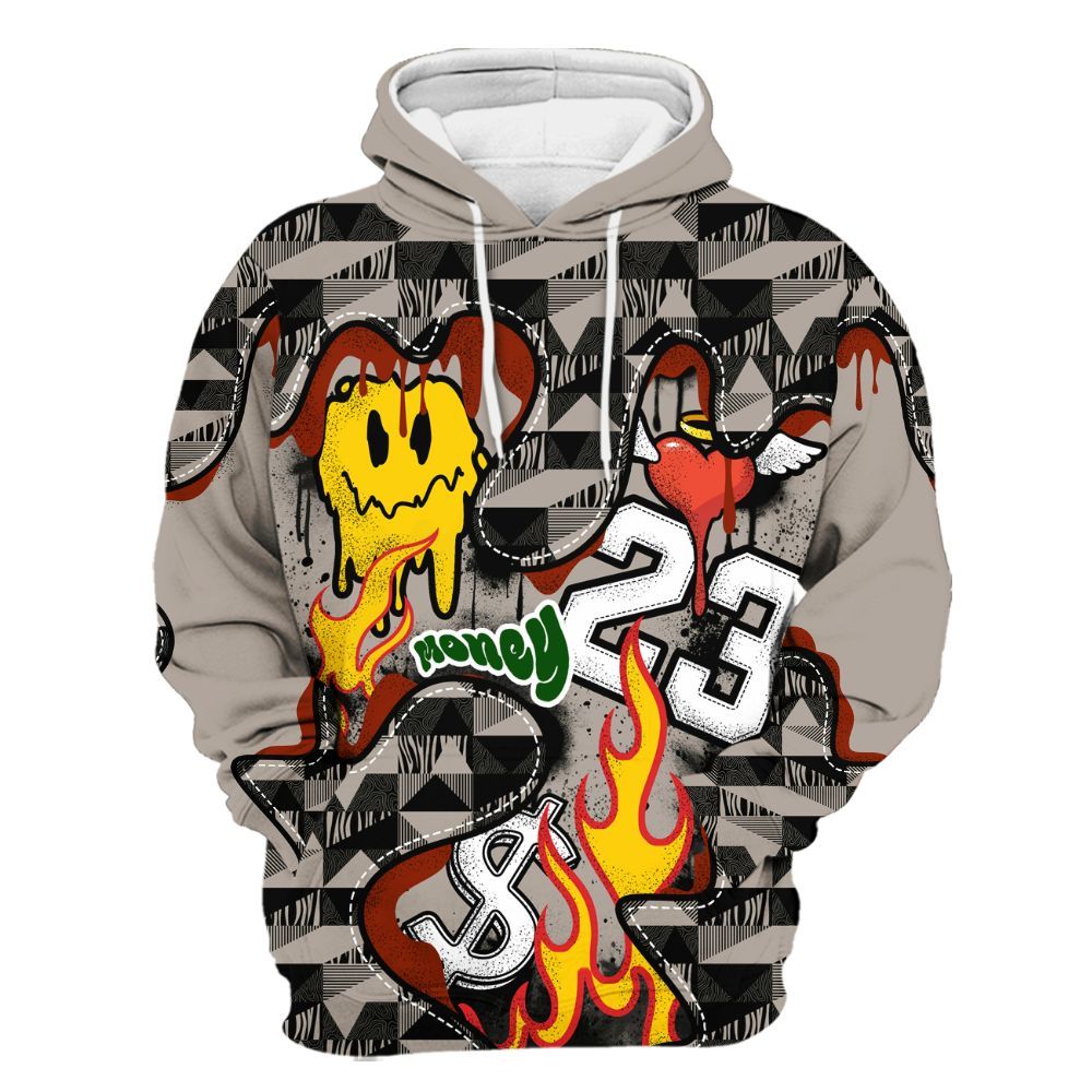 Hoodie To Match El Grito 5s - 23 Smile Burning Heart All Over Print