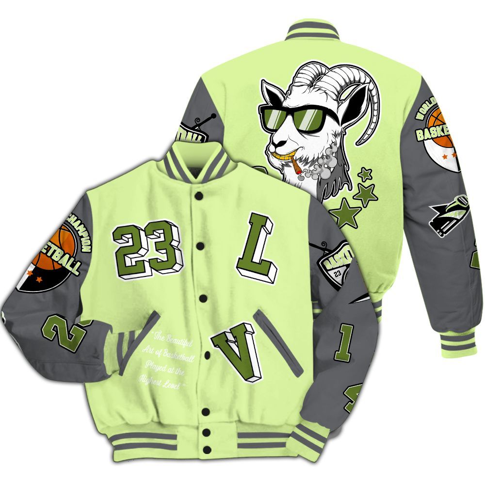 Varsity Jacket To Match Smoke Grey Volt TR 1s - The GOAT Got Em Streetwear All Over Print