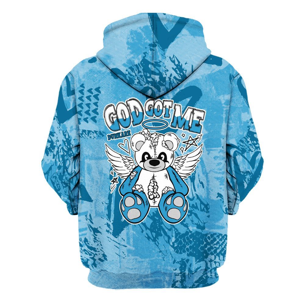 Hoodie To Match Powder Blue 9s - Gods Guides Me Bear Heart Grunge All Over Print