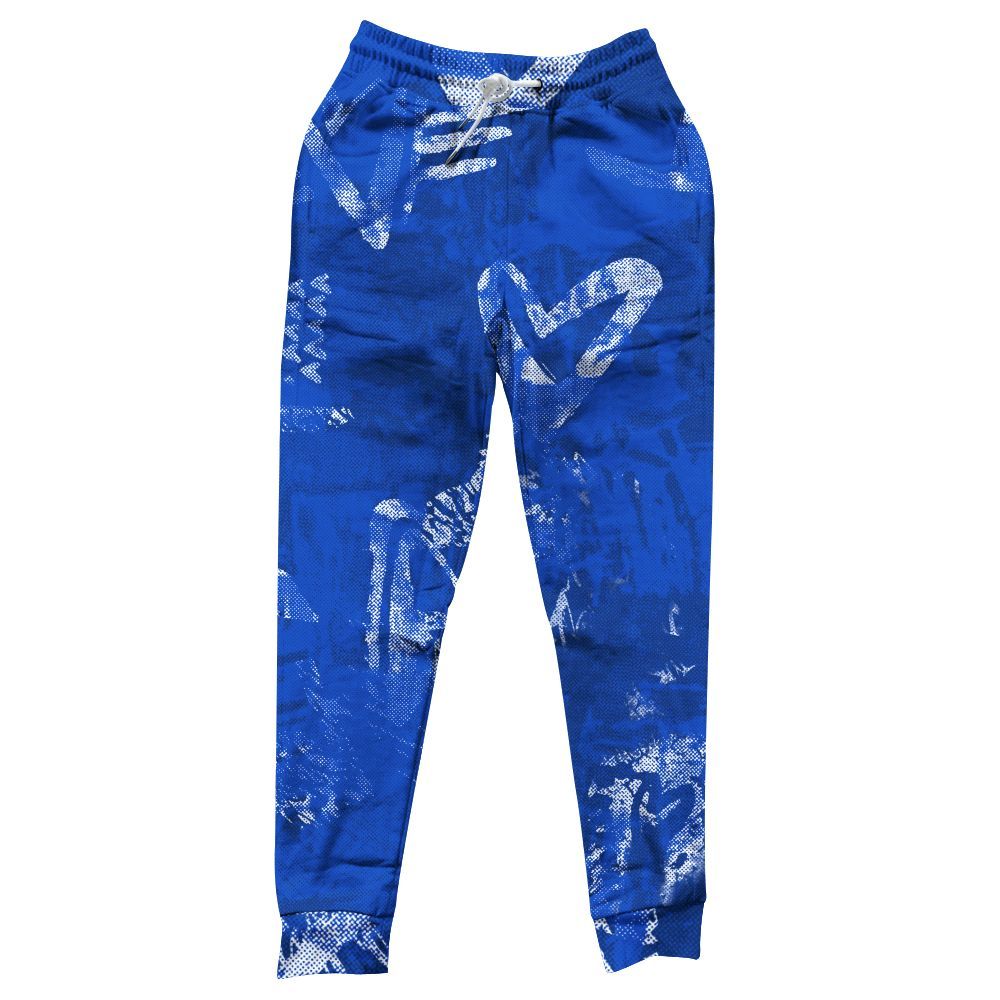 Sweatpant To Match Air Foamposite One Royal - Heart Grunge All Over Print