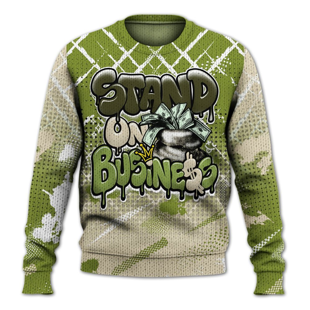 Knitted Sweater To Match SB Dunk Low Asparagus - Halftone Stand Business Dripping