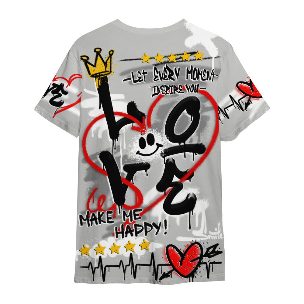 Shirt To Match Retro White Oreo 4s - Happy Love Beats Graffiti Streetwear All Over Print