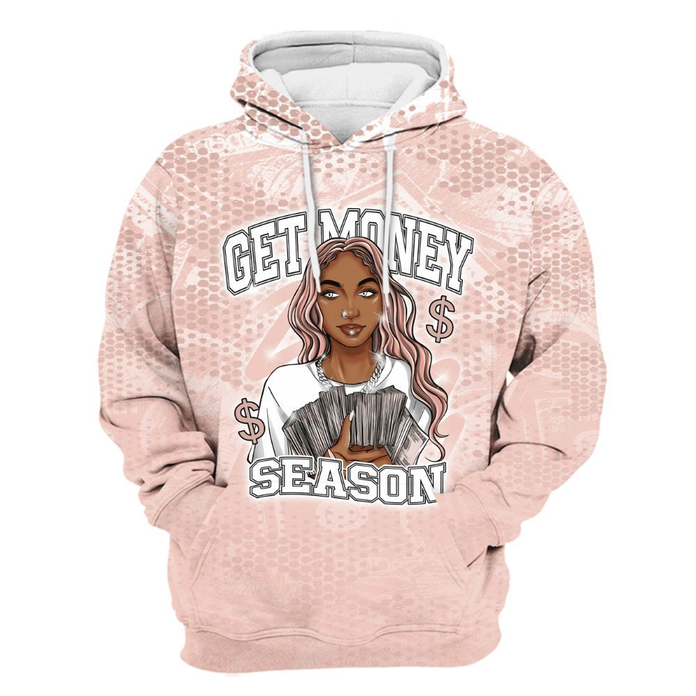 Hoodie To Match Low Legend Pink 11s - Get Moneys Season Banknote All Over Print