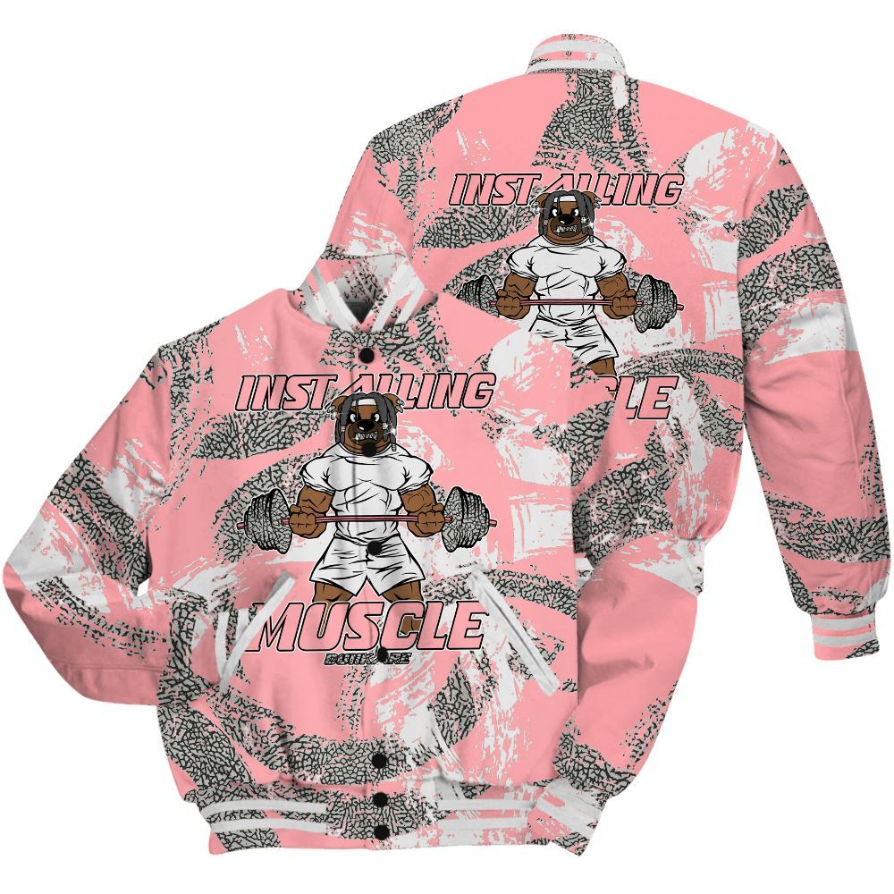 Varsity Jacket To Match Retro Wings 3s Shirt - Installing Muscle Bear Circle Slpash All Over Print