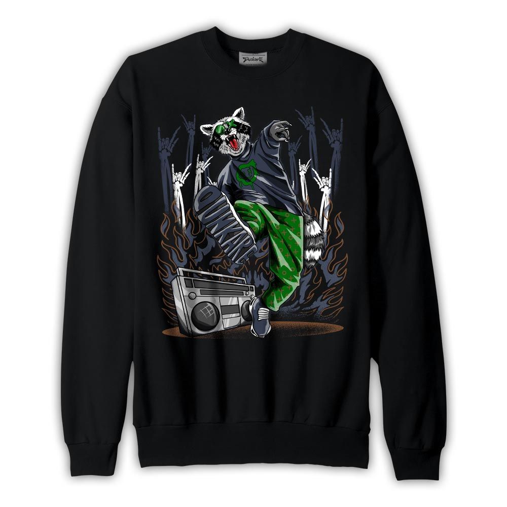 Sweatshirt To match Midnight Navy 13s Sweatshirt - Hip Hop Raccoon Graphic