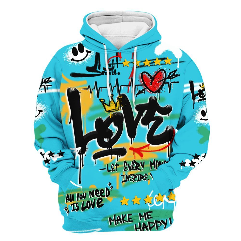 Hoodie To Match Dunk Chunky Dunky - Happy Love Beats Graffiti Streetwear All Over Print