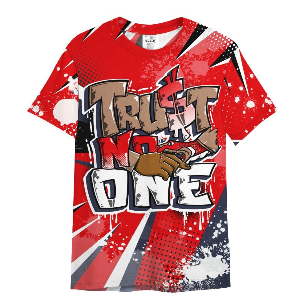 Shirt To Match Low OG Howard Bison 1s - Poly Trust No One Dripping All Over Print